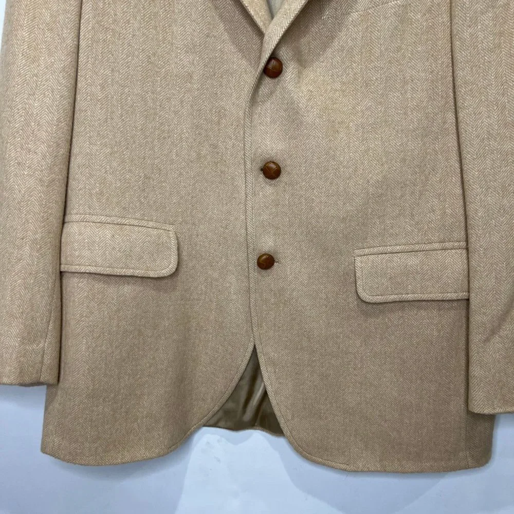 JOS A BANK Men’s Blazer sz 42R Jacket 100% CASHMERE Camel Brown Sport Coat Class